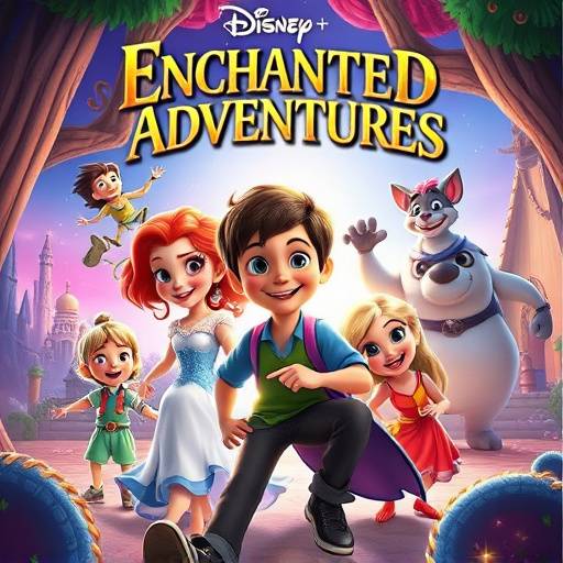Affiche du film d'animation 'Aventures Enchantées', mettant en scène des personnages colorés et attachants.